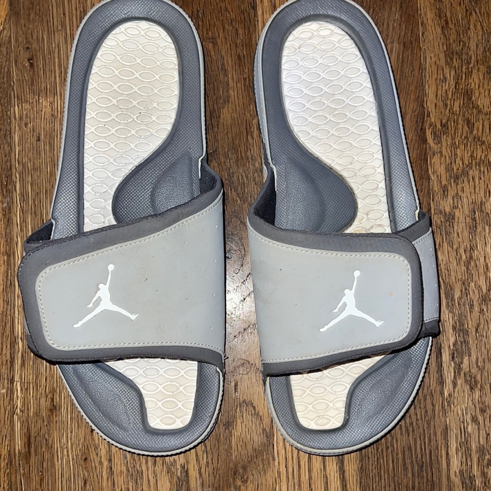 Gray Jordan Slides. Men’s Jordan Slides, Size 10